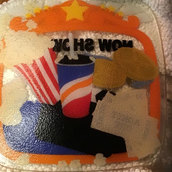 Stunning Peggy Karr RARE Movie Night Artist Glass 14” Square Plate - Picture 3 of 3